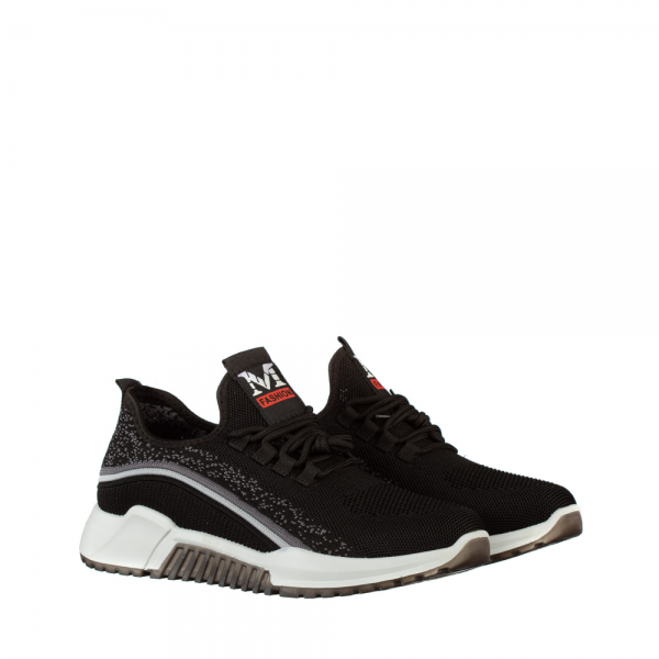 Ανδρικά αθλητικά παπούτσια μαύρα από ύφασμα Mariz - Kalapod.gr